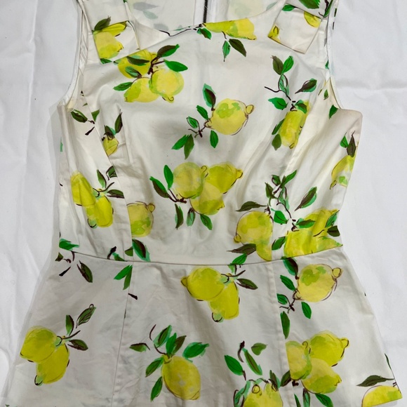 Kate Spade Thalia Peplum Lemon Top 2 - Picture 3 of 7